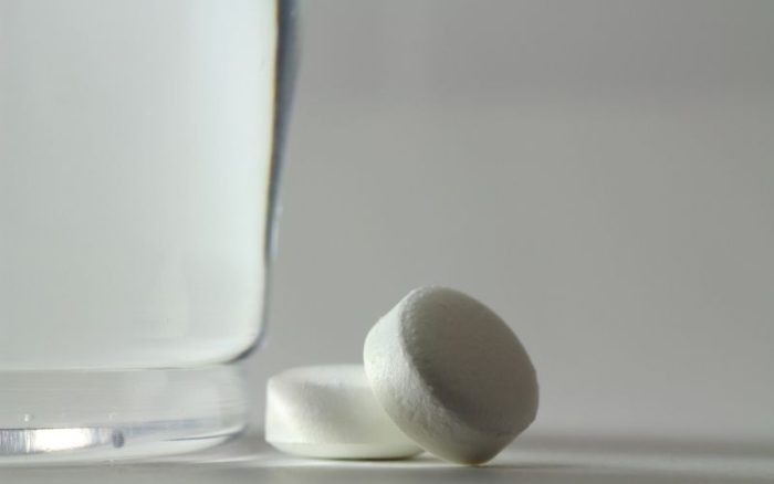 white tablet to Purify Water