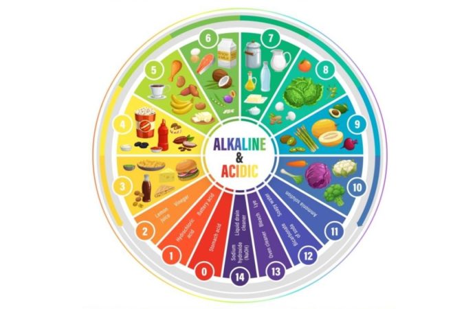 Round PH alkaline and acidic indicators scale