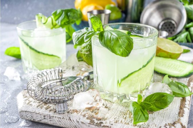 Cucumber Water With Basil