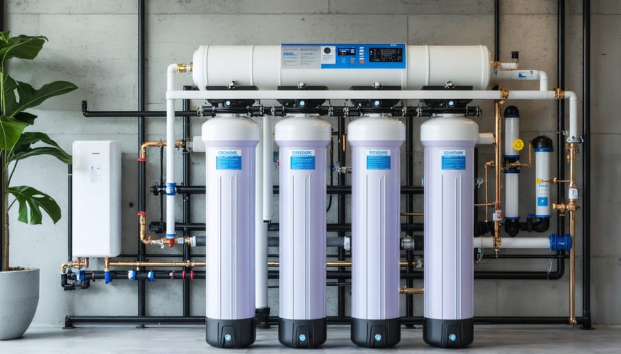 Installed under-sink reverse osmosis water filtration system