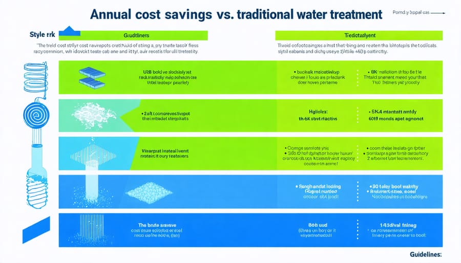 Graph comparing long-term costs of UV filtration against other water treatment options
