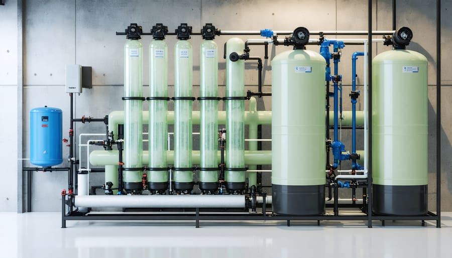 Step-by-step installation of UV water filtration system by certified technician