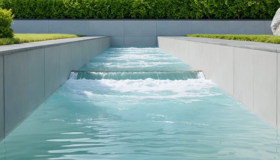 Homeowner checking water meter showing reduced consumption from greywater recycling