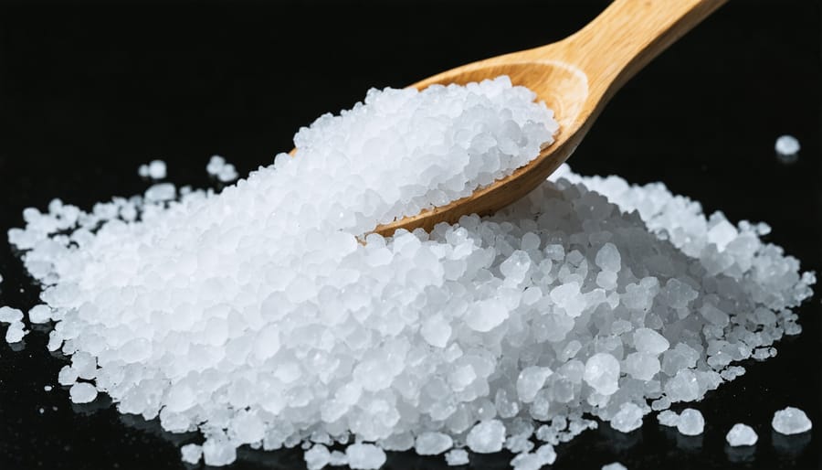 Person pouring water softener salt pellets into brine tank