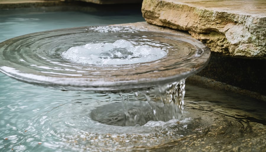 Water softener drain line connection showing required air gap above standpipe