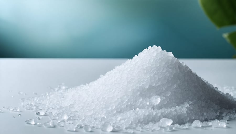 Water softener salt pellets and bag showing reduced salt usage