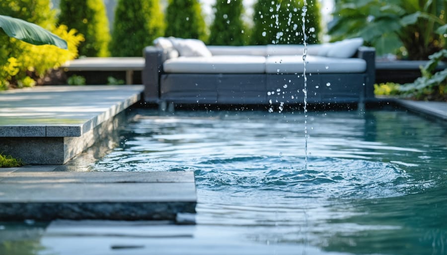 Person on vacation monitoring home water system through smartphone app