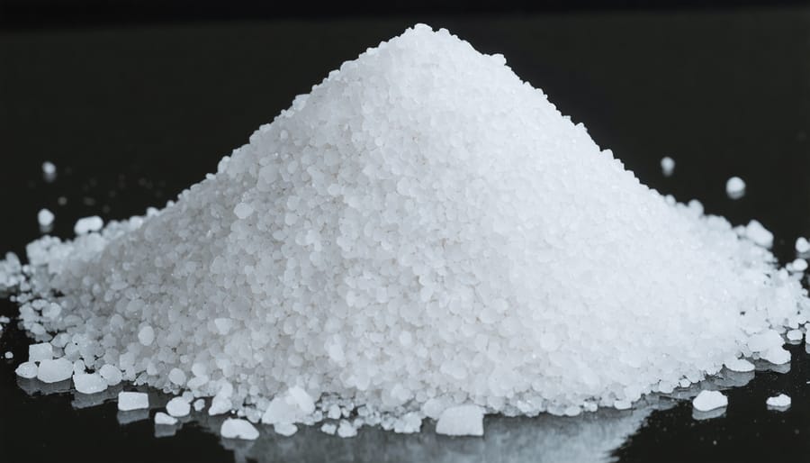 Water softener brine tank showing salt pellets and water at proper levels