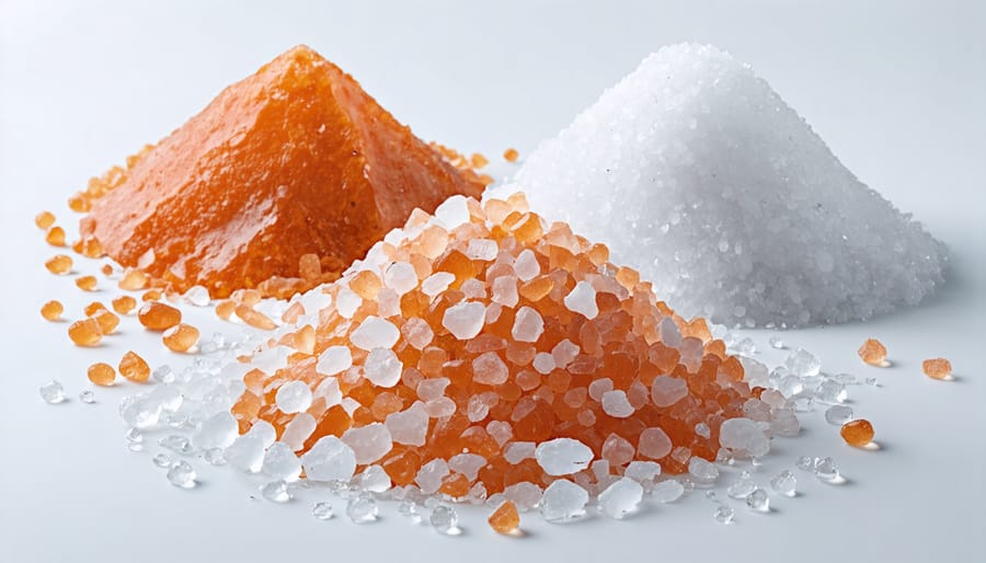 Comparison of water softener salt types including pellets, crystals, and rock salt