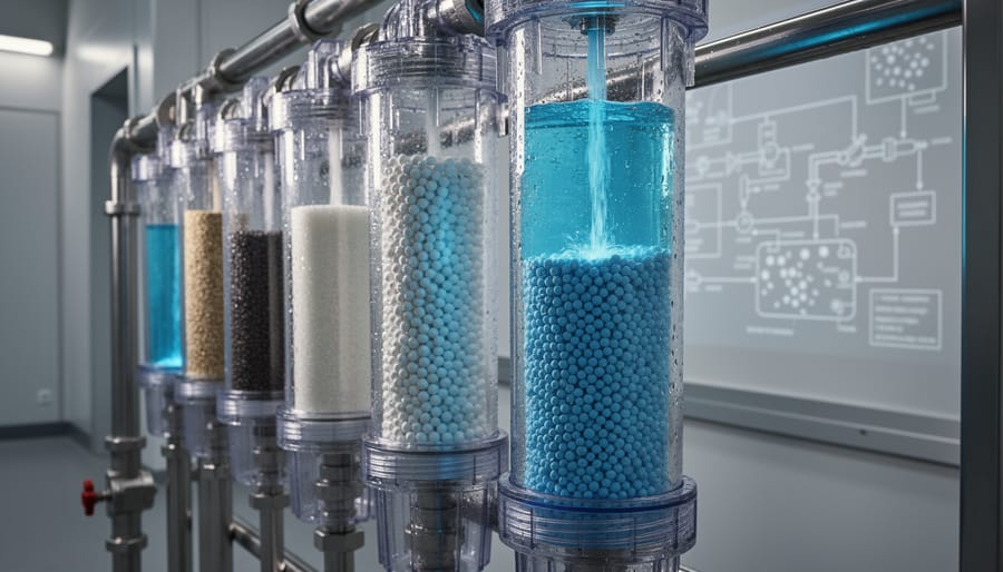 Multi-stage under-sink water filtration system with filter cartridges