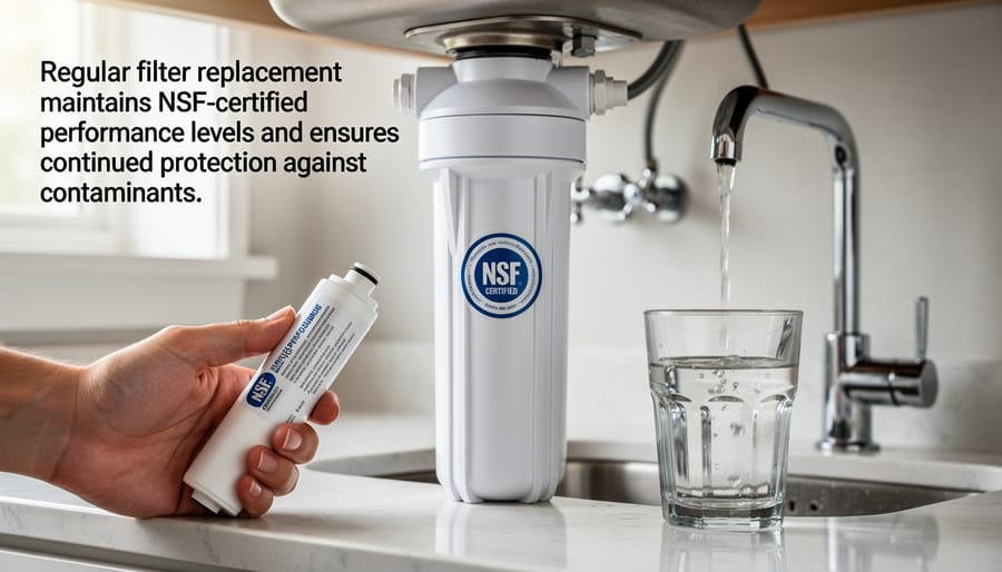 Comparison of used sediment-filled water filter next to new replacement filter