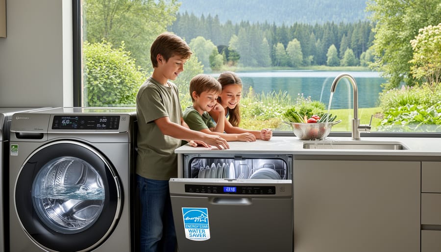 Clear water flowing over rocks in natural stream representing water conservation