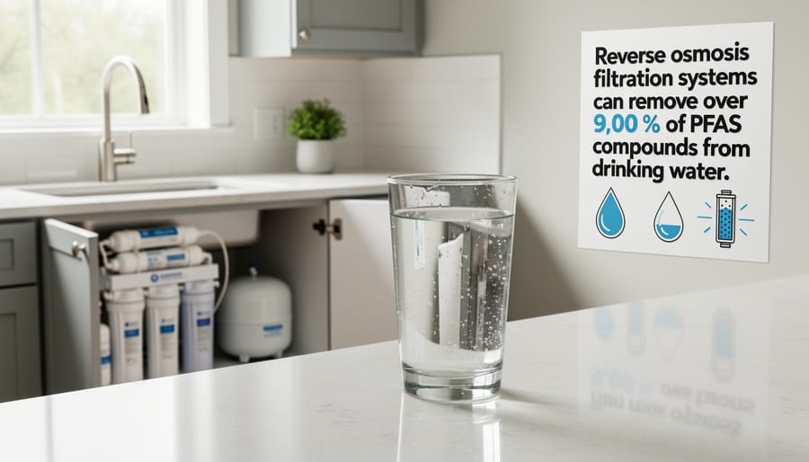 Under-sink reverse osmosis water filtration system installation