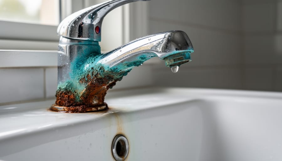 Homeowner holding glass of clear well water up to natural light for inspection